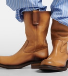 Miu Miu Foule leather ankle boots