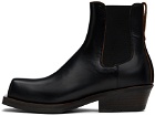AFTER PRAY Black Leather Chelsea Boots