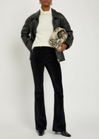 Veronica Beard Beverly Skinny Flared-leg Velvet Jeans Black