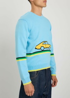 JW Anderson Car Striped Cotton-knit Jumper Blue