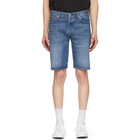 Levis Blue Denim 501 Hemmed Shorts