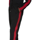 Miharayasuhiro Black and Red Side Stripe Track Pants