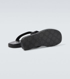 Gucci Logo canvas and leather thong sandals