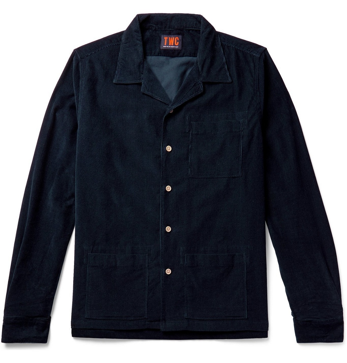 Photo: The Workers Club - Camp-Collar Garment-Dyed Cotton-Corduroy Overshirt - Blue