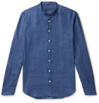 Thom Sweeney - Slim-Fit Grandad-Collar Linen Shirt - Blue