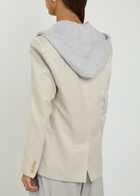 Bettter Layered Hooded Wool-bend Blazer Grey