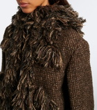 Sacai Fringed wool-blend tweed jacket