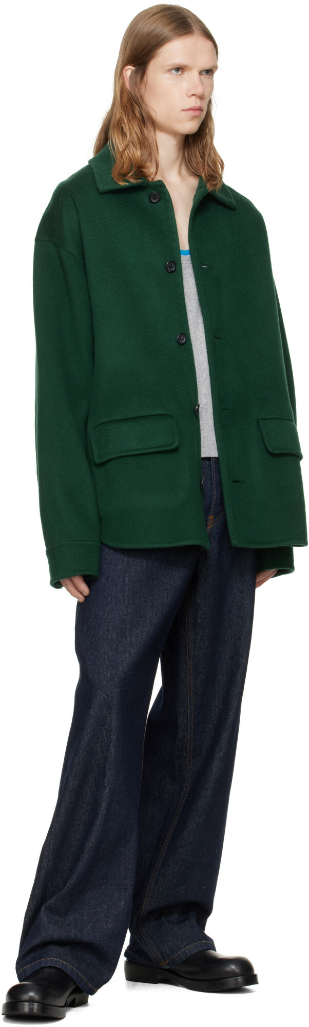 Marni Green Wool-Cashmere Jacket