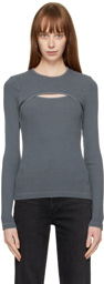 AGOLDE Gray Lyza Long Sleeve T-Shirt