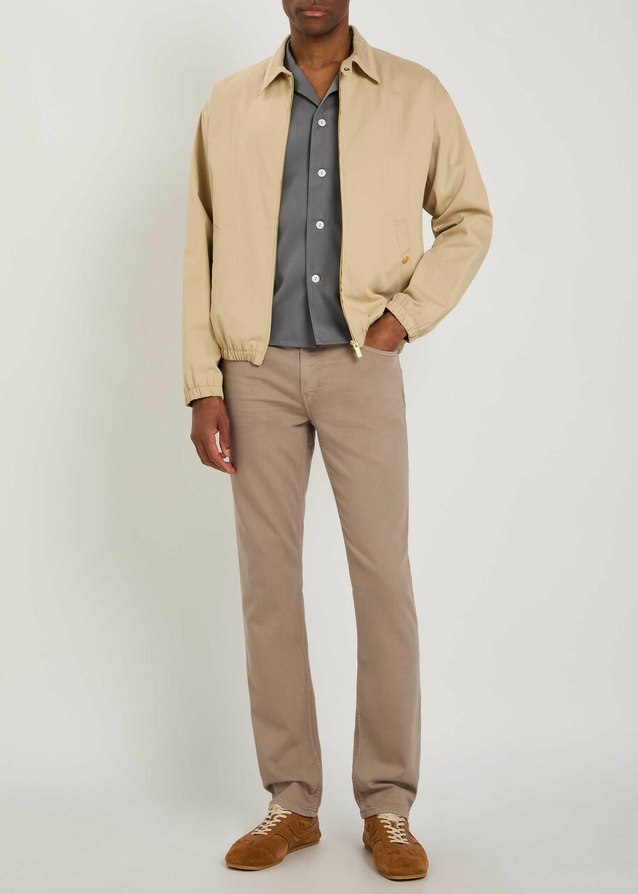 Paige Federal Slim Straight-leg Jeans Beige