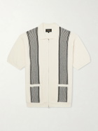 Beams Plus - Striped Knitted Half-Zip Polo Shirt - Neutrals