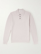 Mr P. - Textured Wool and Camel-Blend Polo Shirt - Gray