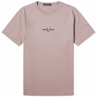 Fred Perry Men's Embroidered T-Shirt in Dark Pink