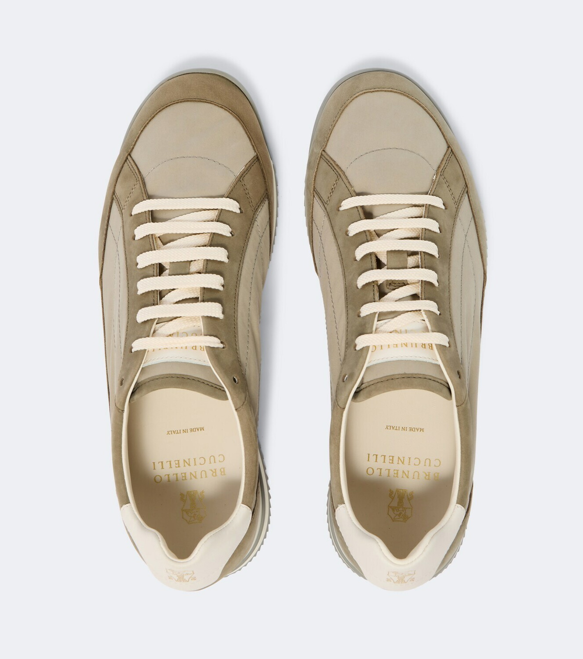 Brunello Cucinelli Leather-trimmed sneakers