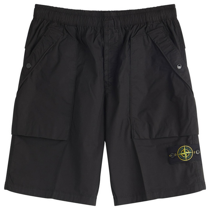 Photo: Stone Island Men's Tela Paracadute Fatigue Shorts in Black