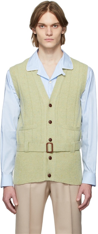 Photo: Gucci Green Wool Belted Vest
