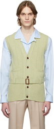 Gucci Green Wool Belted Vest