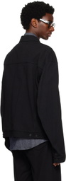 KOZABURO Black Buttoned Trucker Jacket