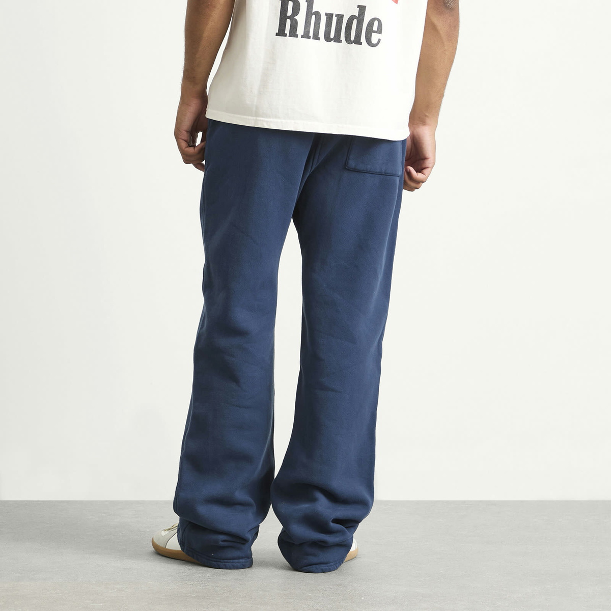 Rhude Men's Classique Sweat Pants in Navy/Yellow