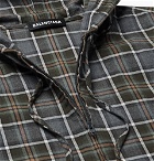 Balenciaga - Oversized Checked Cotton-Flannel Zip-Up Hoodie - Dark gray