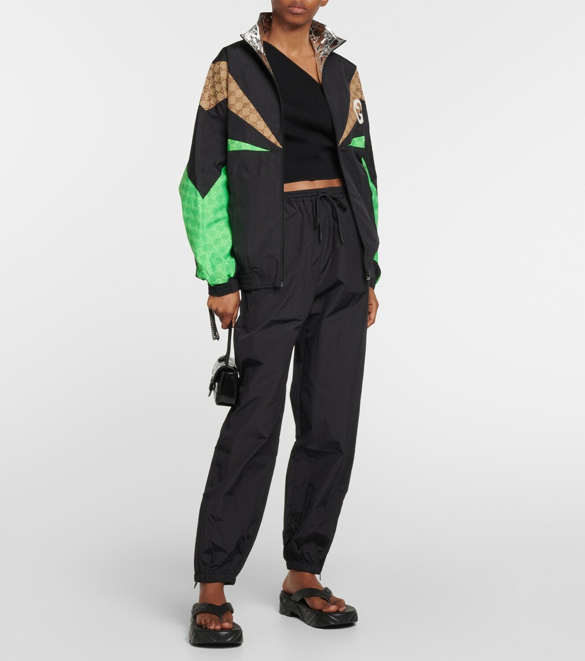 Gucci Logo rubber platform thong sandals