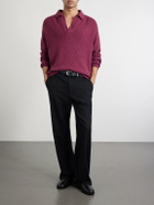 A Kind Of Guise - Marabou Organic Cotton-Bouclé Polo Sweater - Red