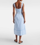 Rebecca Vallance Nilah striped belted cotton midi dress