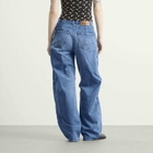 Marine Serre Women's Baggy Denim Jeans in Light Blue
