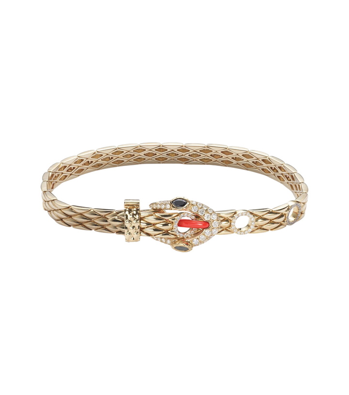 Photo: Yvonne Léon Python 9kt gold and enamel bracelet with diamonds