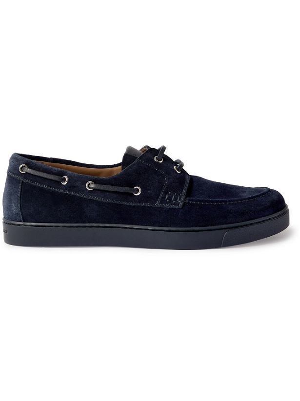 Photo: Gianvito Rossi - Suede Boat Shoes - Blue