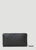 GG Embossed Leather Wallet in Black