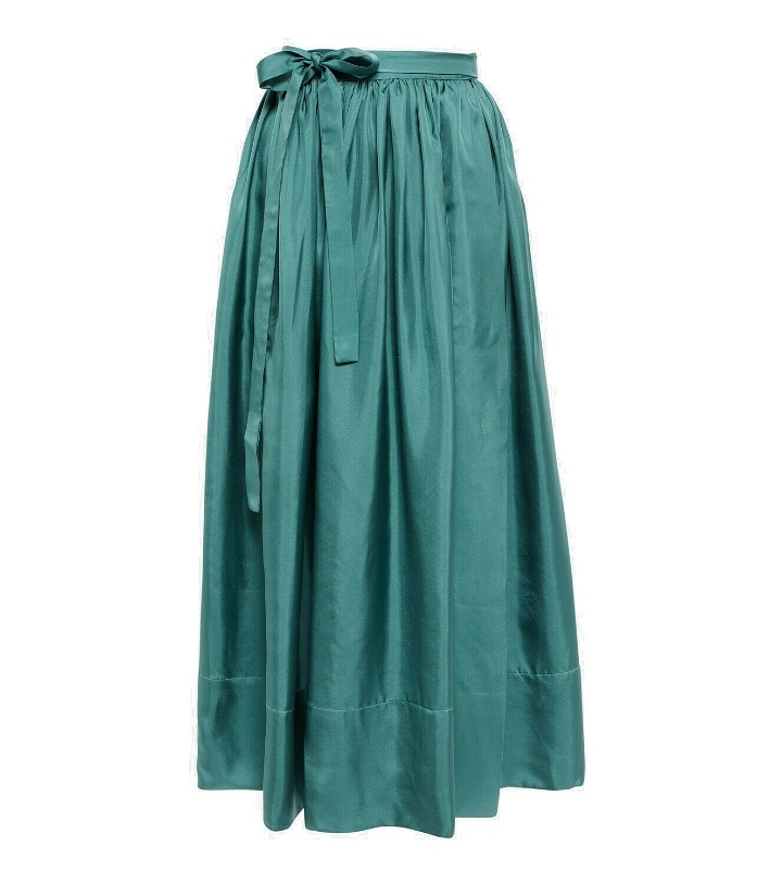 Photo: Asceno - Coco pleated silk twill maxi skirt