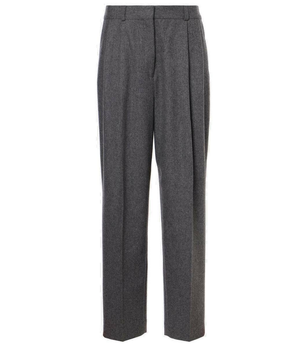 Toteme Low-rise wool-blend flannel straight pants Toteme