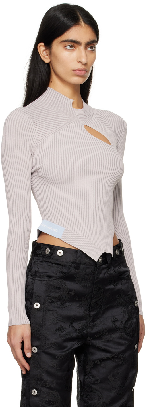 Feng Chen Wang Gray Asymmetrical Sweater Feng Chen Wang