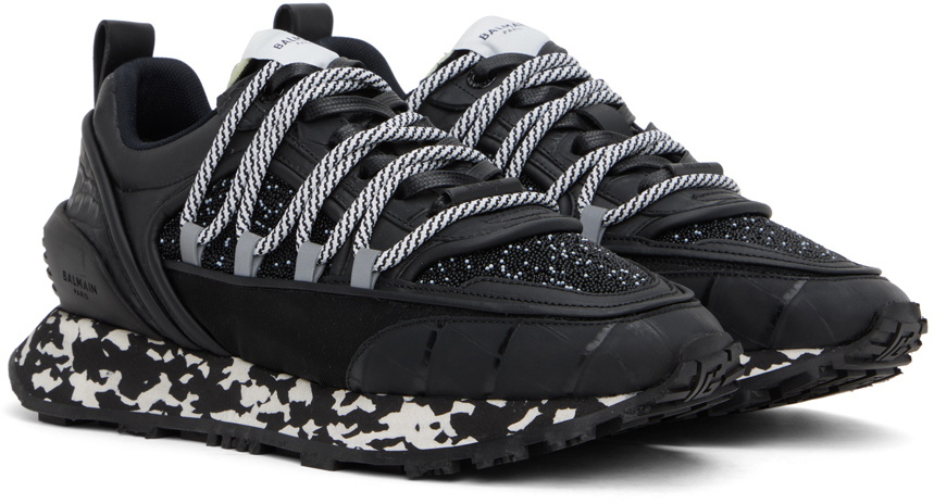スニーカー Balmain RACER MONOGRAMMED NYLON AND LEATHER Sneakers Balmain Racer Monogrammed Nylon And Leather Trainers in