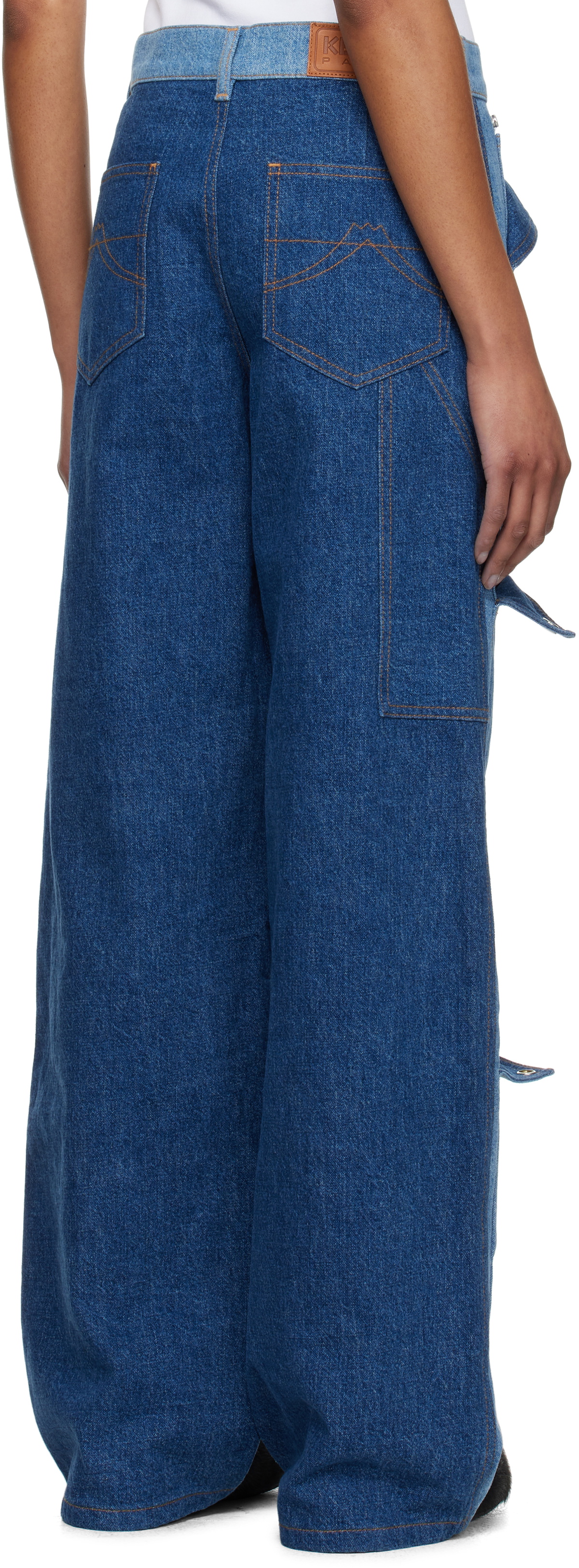 Kenzo Blue Kenzo Paris Multipocket Cargo Jeans