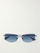 DITA - Trysim.75 Square-Frame Silver-Tone Titanium Sunglasses