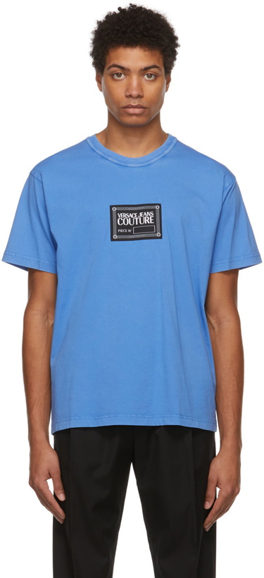 Photo: Versace Jeans Couture Blue Etichetta Patch T-Shirt