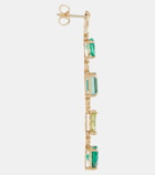 Nadine Aysoy Catena 18kt gold earrings with emeralds, peridot and tourmaline