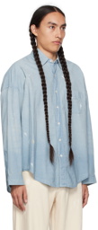 R13 Blue Button-Up Shirt