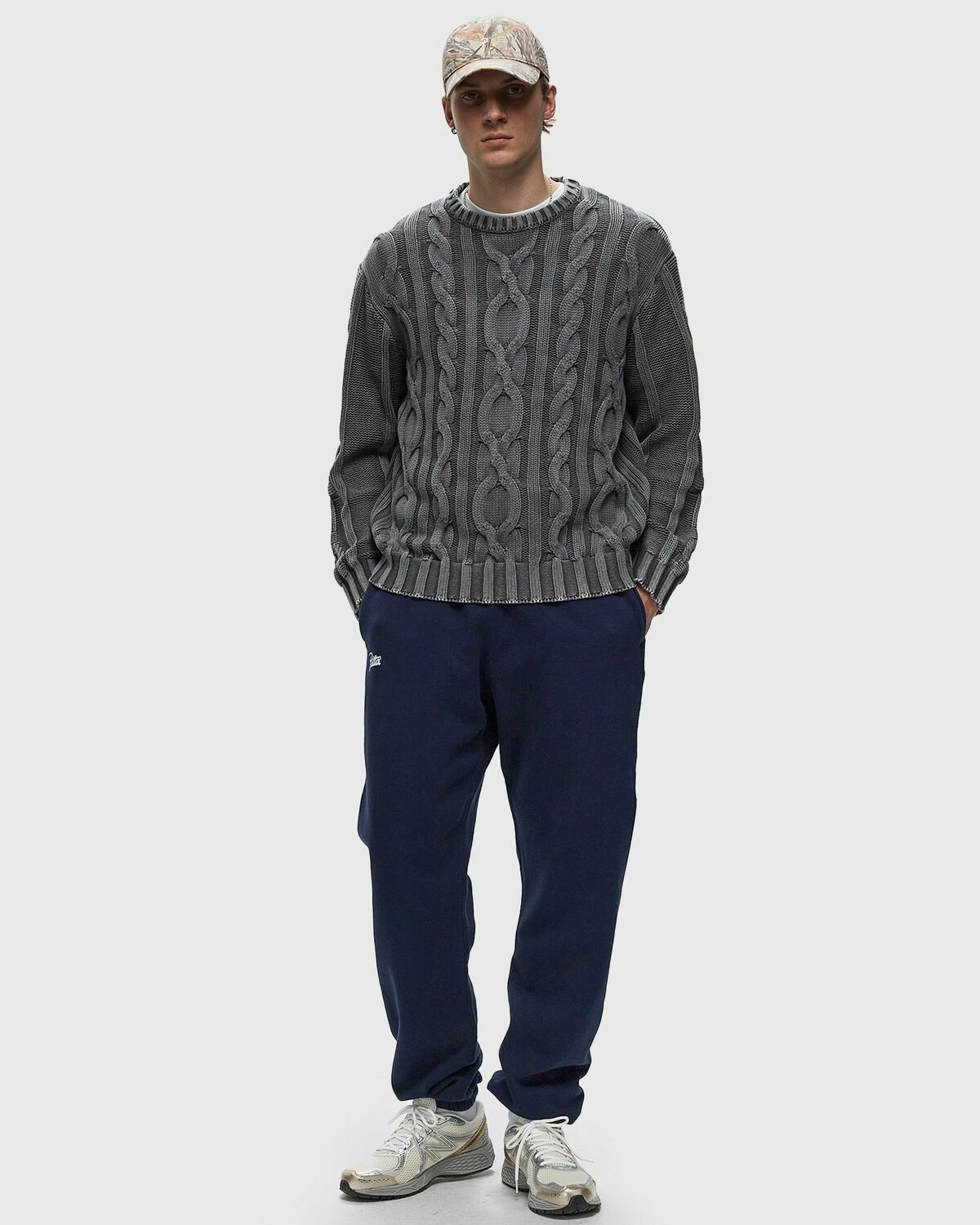 Patta Patta Cable Knitted Cold Dye Jumper Grey Pullovers Patta