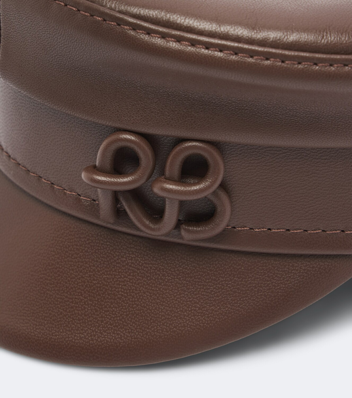 Ruslan Baginskiy Logo leather newsboy cap