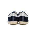 Golden Goose Navy and White Corduroy Old School Superstar Sneakers