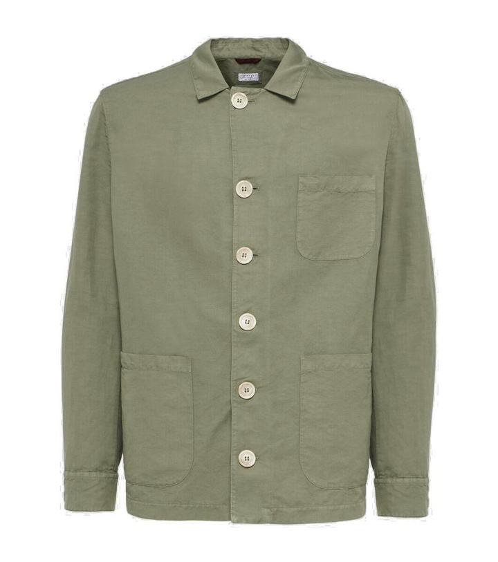 Photo: Brunello Cucinelli Linen and cotton overshirt