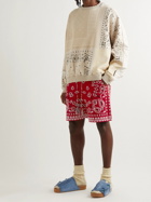 Alanui - Straight-Leg Bandana-Jacquard Cotton-Blend Drawstring Shorts - Red