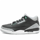 Air Jordan Men's 3 Retro Sneakers in Black/Green/White