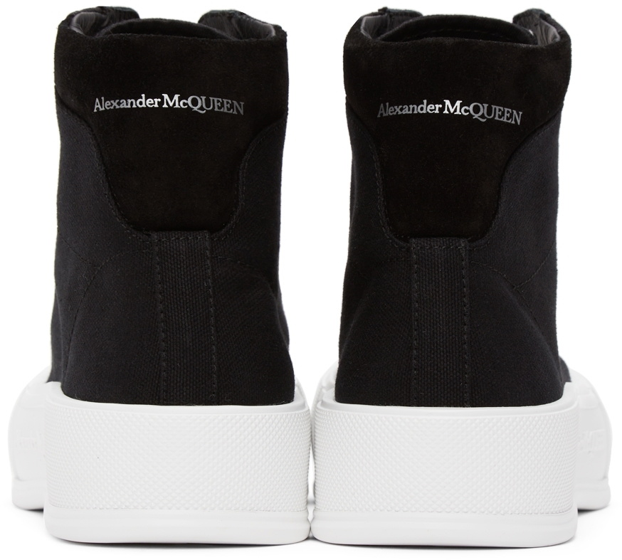 Alexander McQueen Black Deck Plimsoll High Top Sneakers