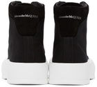 Alexander McQueen Black Deck Plimsoll High Top Sneakers