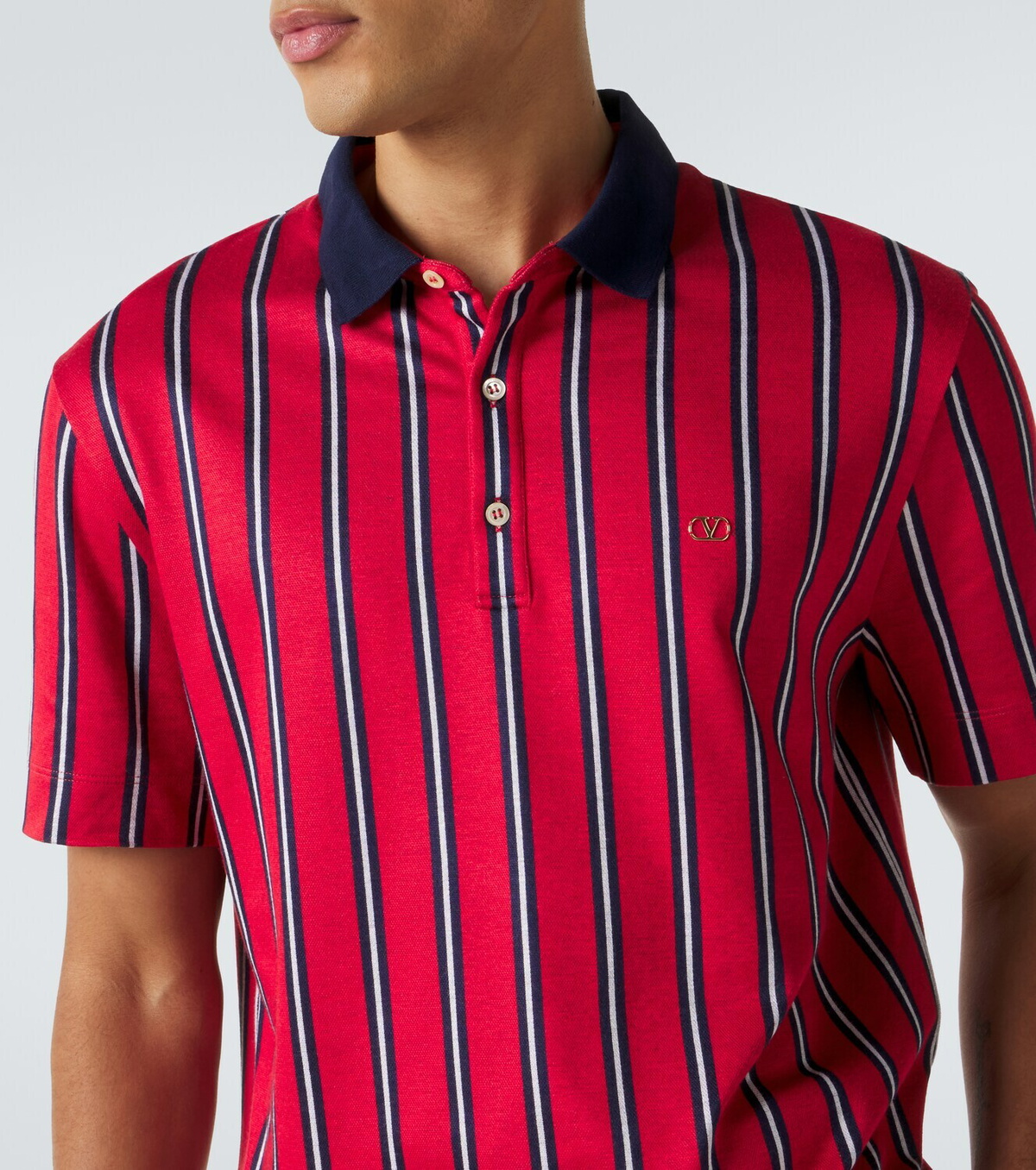 Valentino VLogo striped polo shirt