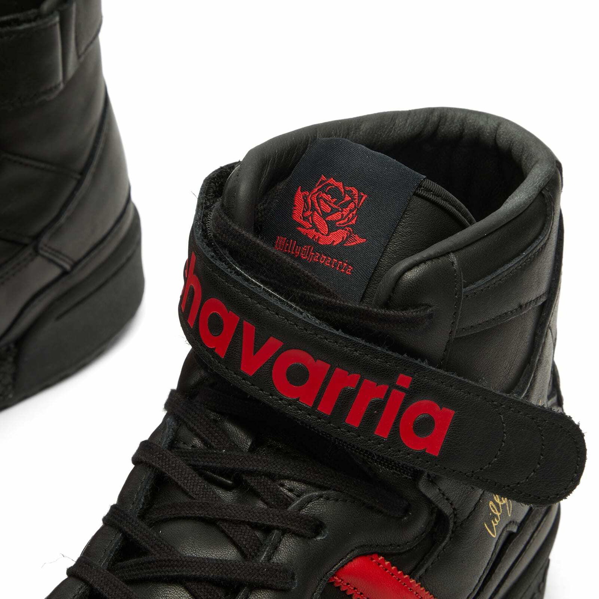 Adidas x Willy Chavarria Forum Hi Sneaker in Core Black/Red/Carbon